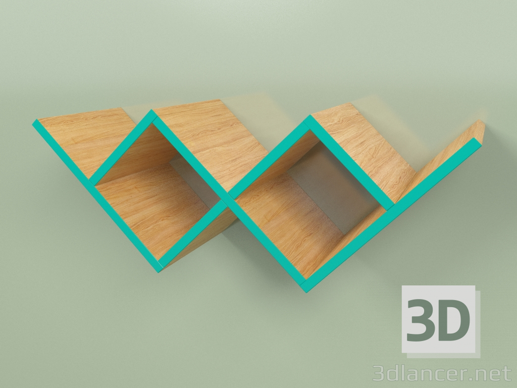 modèle 3D Bibliothèque Woo Shelf (turquoise) - preview