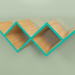 3d модель Книжкова полиця Woo Shelf (бірюзовий) – превью