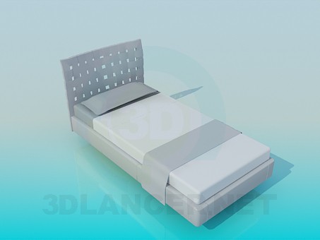 3D modeli İle yatak başı yatak - önizleme