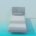 3d model Bed with headboard - preview