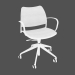 Modelo 3d Cadeira de escritório com moldura branca (com rodízios) - preview