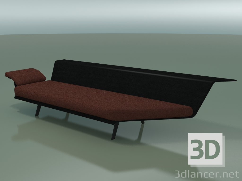 Modelo 3d Módulo de sala de espera angular 4423 (90 ° esquerda, preto) - preview