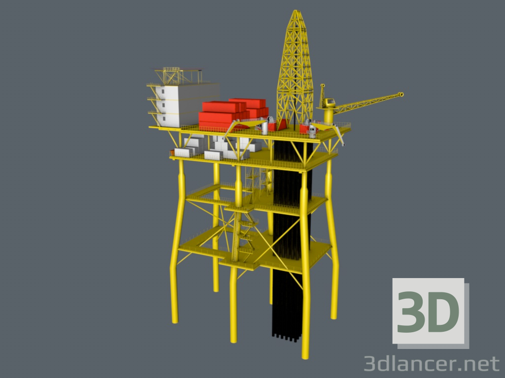 modèle 3D derrick de pétrole. - preview