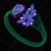 modello 3D di anello con zaffiri comprare - rendering
