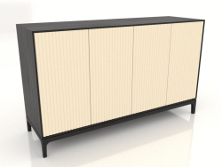 TV stand FARGO with milled facades 1600x500x950 mm (vanilla, black oak, option 4)