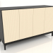 3d model TV stand FARGO with milled facades 1600x500x950 mm (vanilla, black oak, option 4) - preview