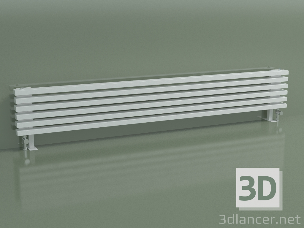 modello 3D Radiatore orizzontale RETTA (6 sezioni 2000 mm 60x30, bianco lucido) - anteprima