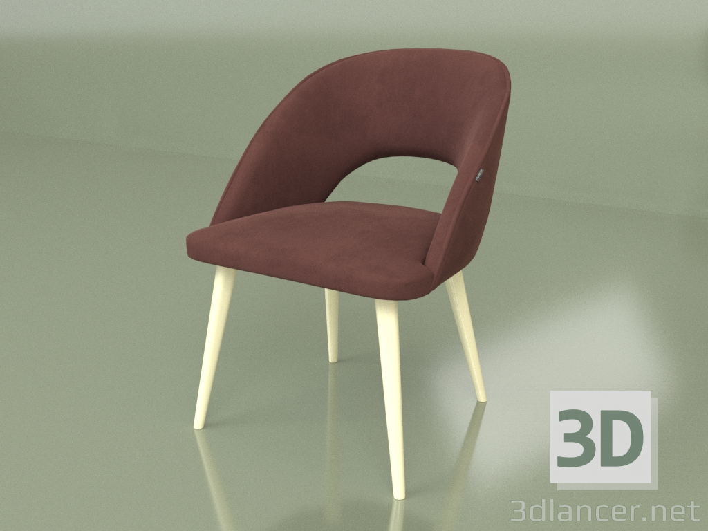 modèle 3D Chaise Rocco (Pieds ivoire) - preview