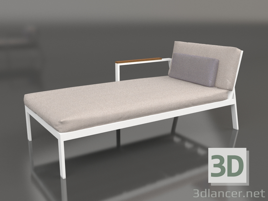 Modelo 3d Módulo de sofá, seção 2 esquerda (branco) - preview