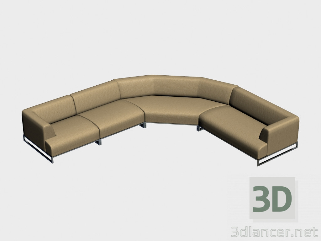 3D Modell Modulares Sofa Ecke Ventura - Vorschau