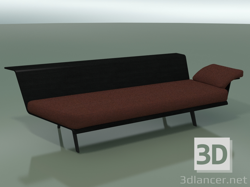 modello 3D Modulo angolare Lounge 4424 (135 ° a destra, nero) - anteprima