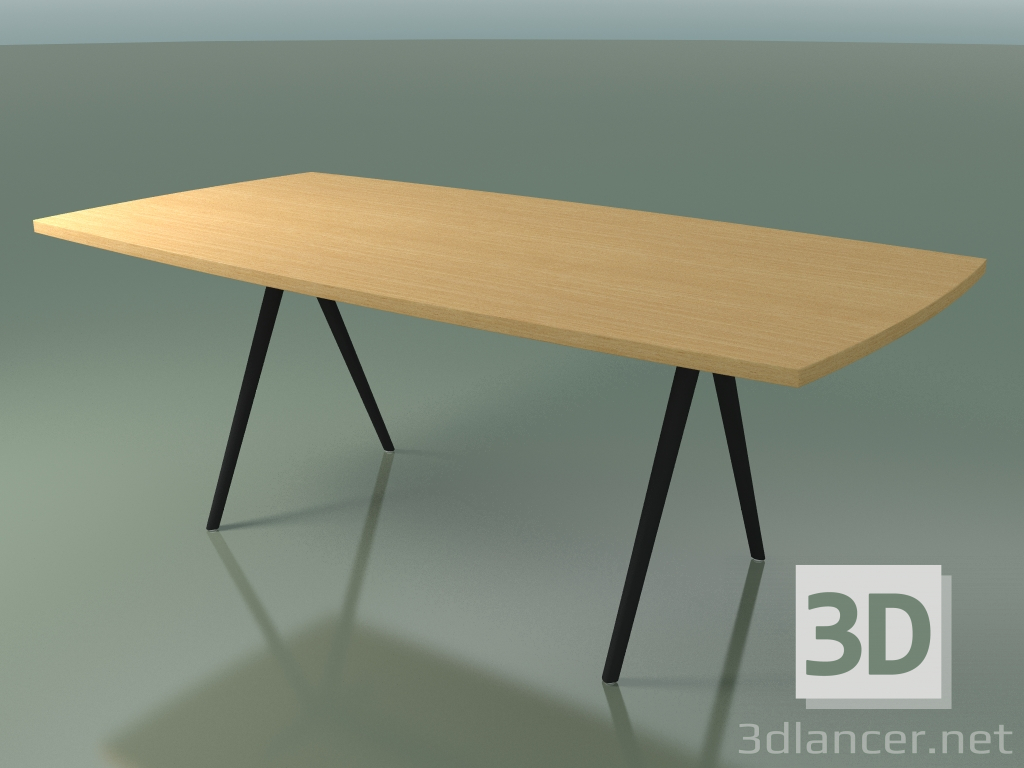 3D modeli Sabun şeklindeki masa 5433 (H 74 - 100x200 cm, bacaklar 180 °, kaplama L22 doğal meşe, V44) - önizleme