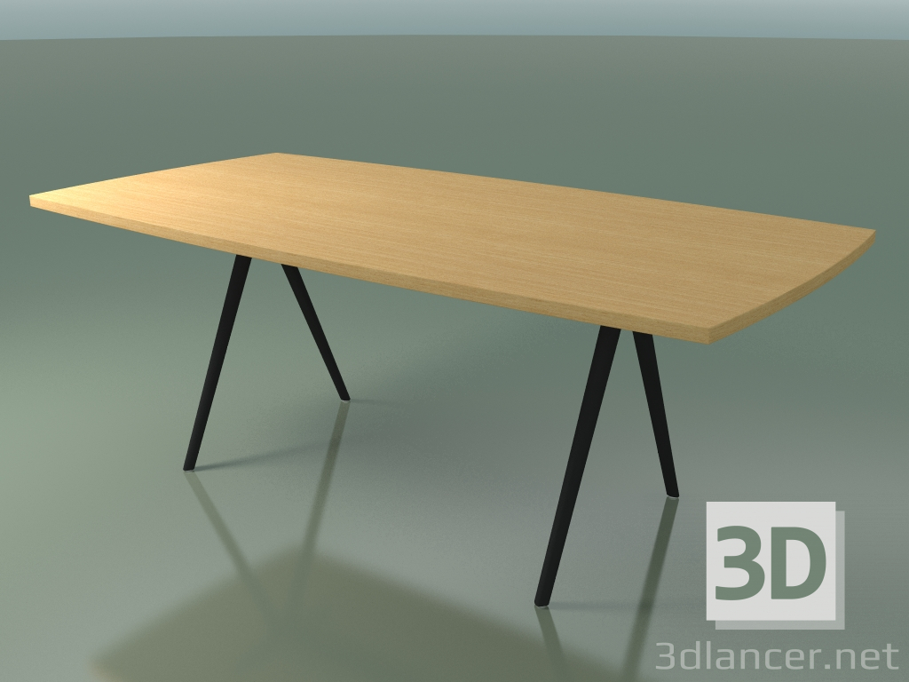 modèle 3D Table en forme de savon 5433 (H 74 - 100x200 cm, pieds 180 °, plaqué chêne naturel L22, V44) - preview