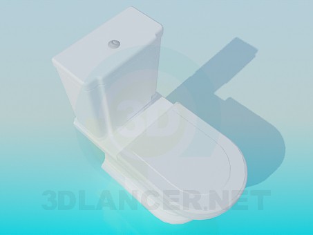 modèle 3D Toilette avec citerne maladroite - preview