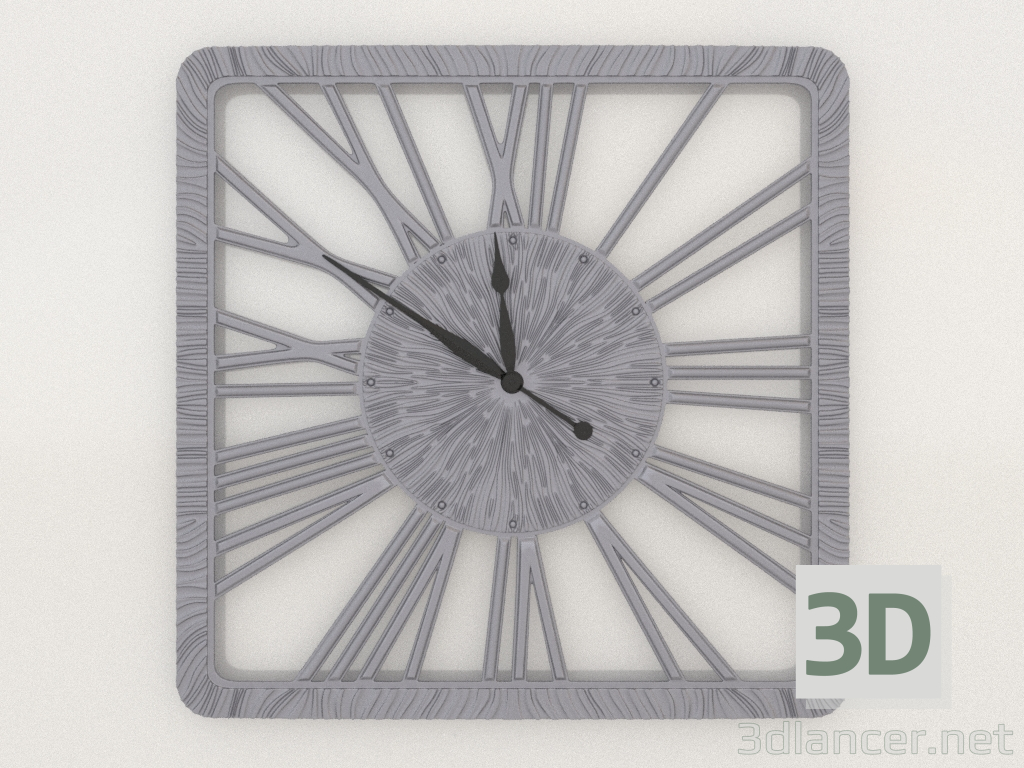3d model Reloj de pared TWINKLE NEW (plata) - vista previa