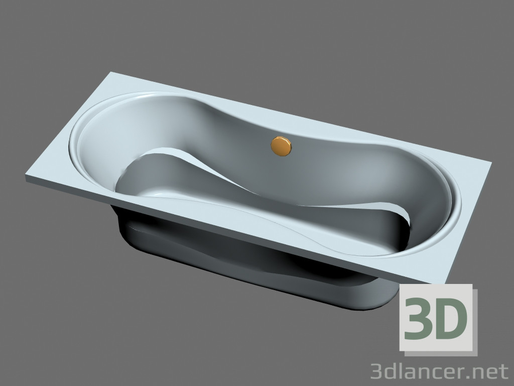 modello 3D Vasca rettangolare 170 Campanula - anteprima