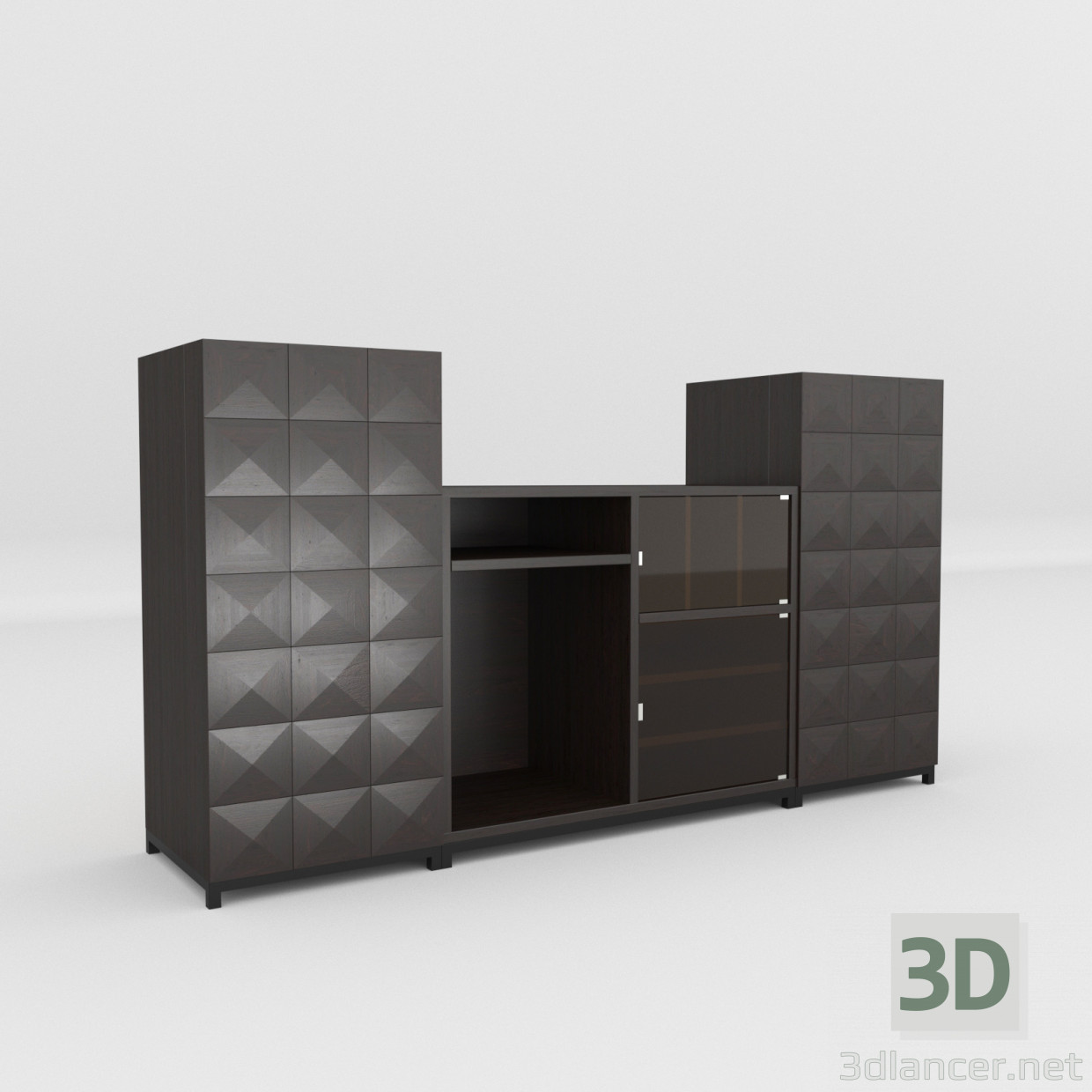 gabinete del vino 3D modelo Compro - render