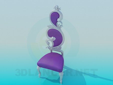 3d model silla de diseño púrpura - vista previa