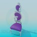 modello 3D Bella sedia viola - anteprima