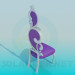 3D modeli Güzel mor sandalye - önizleme