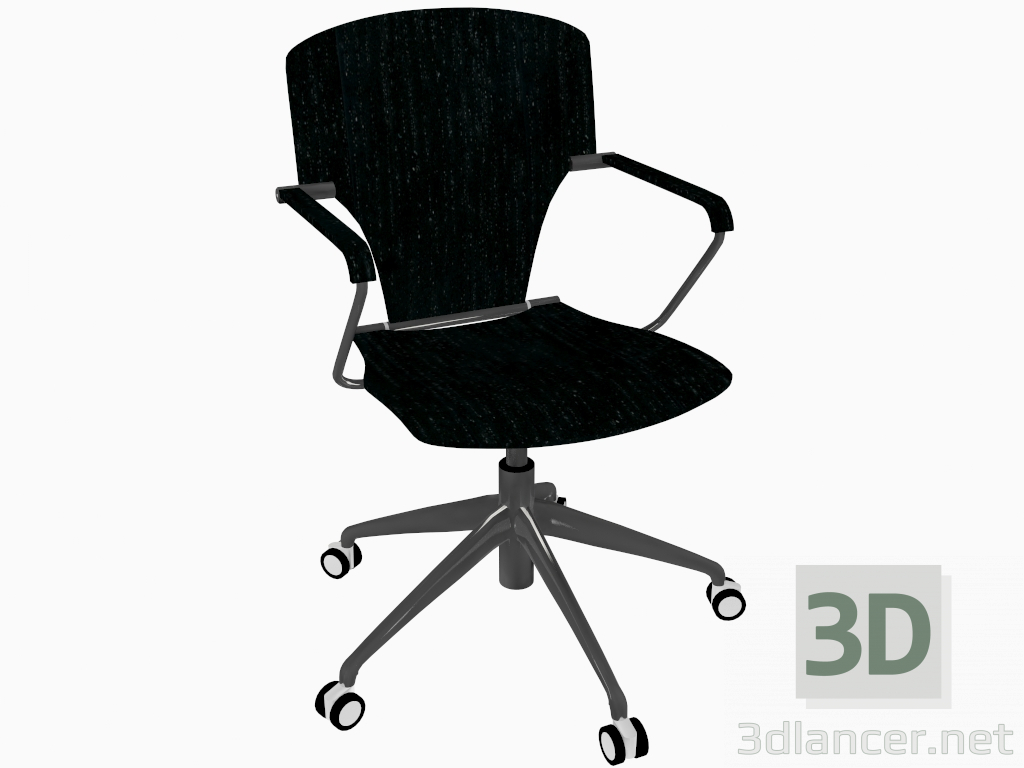 modèle 3D Chaise de bureau à roulettes (A) - preview