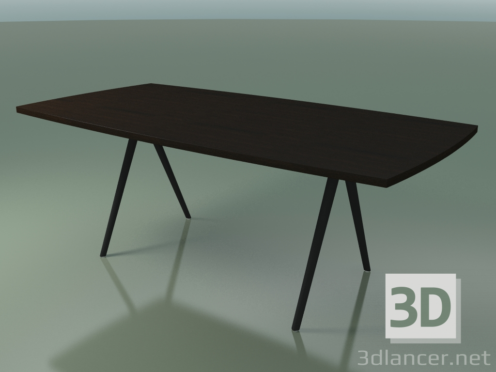 3D Modell Seifenförmiger Tisch 5433 (H 74 - 100x200 cm, Beine 180 °, furniert L21 wenge, V44) - Vorschau