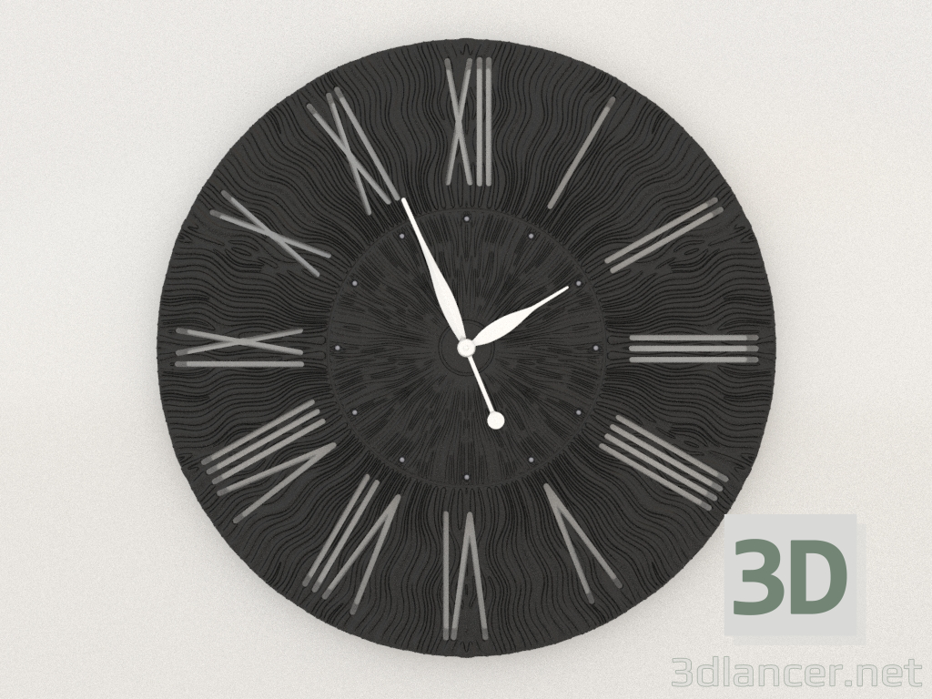 Modelo 3d Relógio de parede TWINKLE (preto) - preview