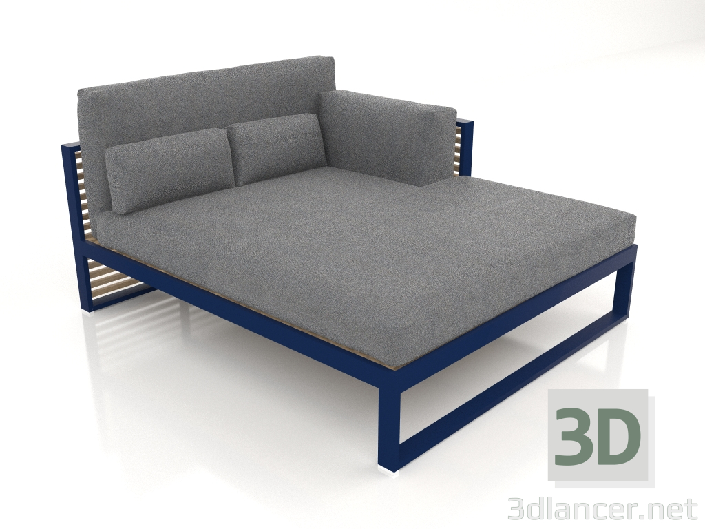 modèle 3D Canapé modulable XL section 2 droite, dossier haut (Bleu nuit) - preview
