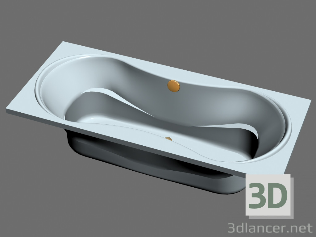 modello 3D Vasca rettangolare Campanula 180 - anteprima