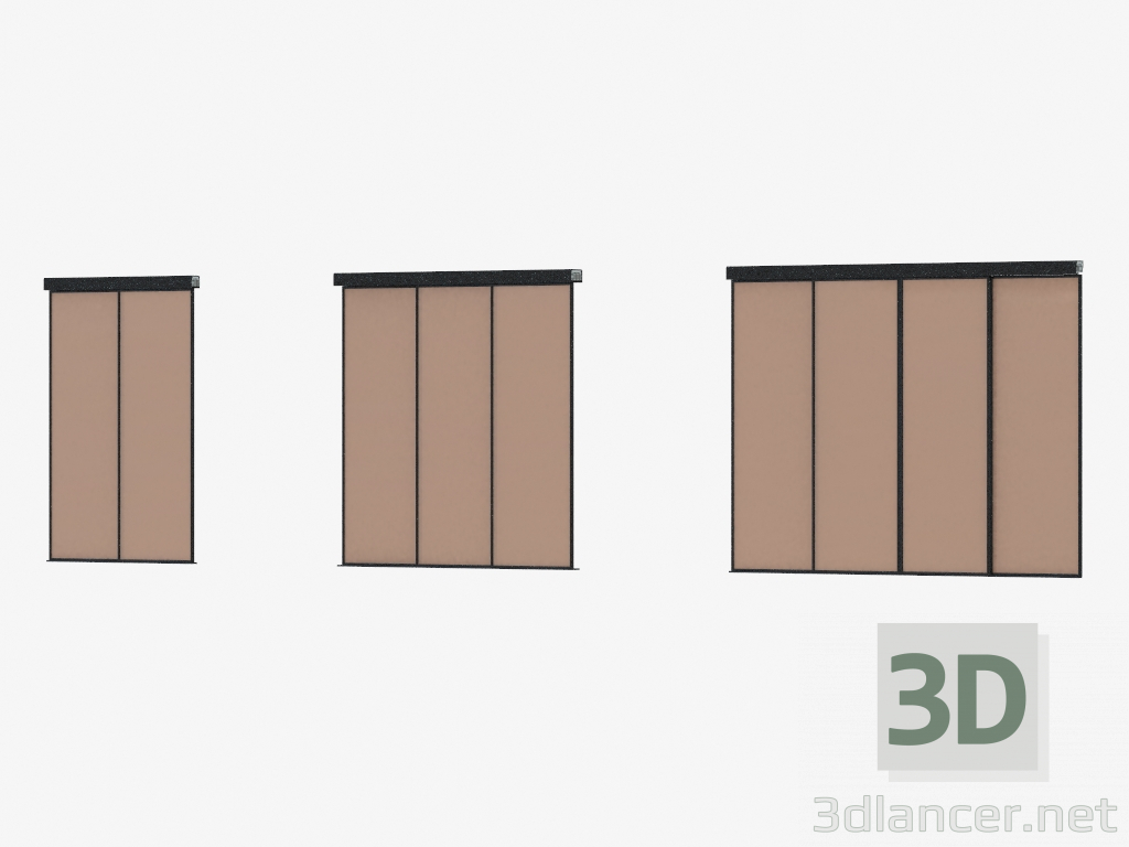 modèle 3D Cloison interroom de A7 (bronzes noirs) - preview