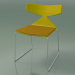 3D Modell Stapelbarer Stuhl 3711 (auf einem Schlitten, mit Kissen, Gelb, CRO) - Vorschau