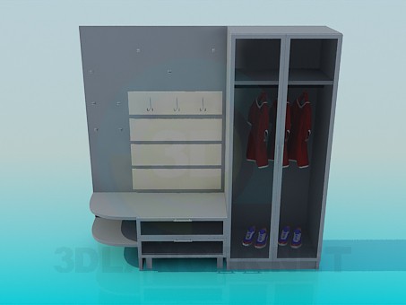 3D Modell Schrank in der Eingangshalle - Vorschau