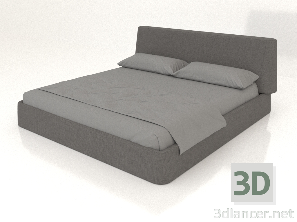 3d модель Ліжко двоспальне Picea 2000 (сірий) – превью