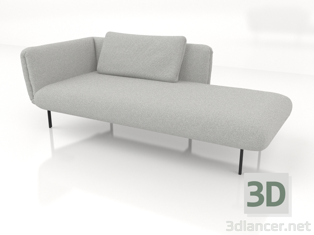 modello 3D Chaise longue 190 sinistra (opzione 2) - anteprima