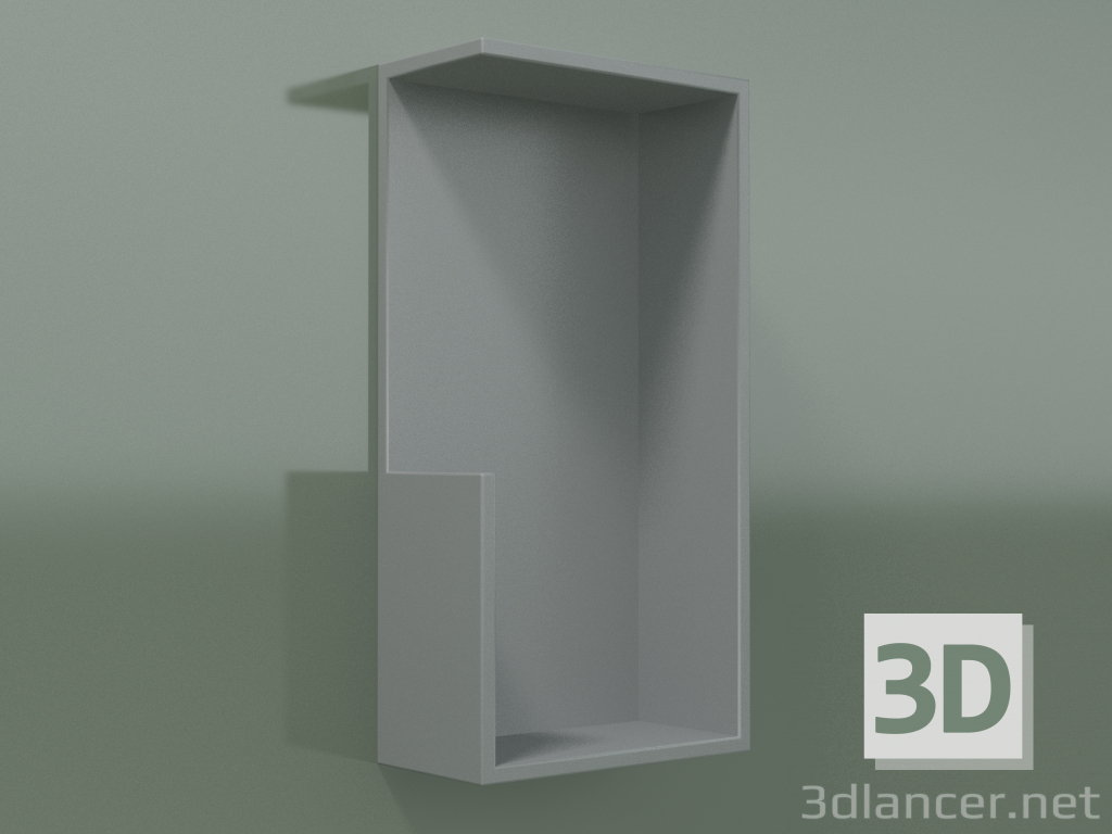 3D Modell Vertikales Regal (90U19001, Silbergrau C35, L 24, P 12, H 48 cm) - Vorschau
