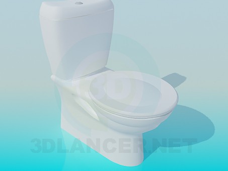 3D Modell WC-Schüssel mit einem runden Deckel - Vorschau