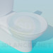 Modelo 3d Vaso sanitário com uma tampa redonda - preview