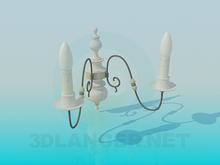 3d model Wall lamps with candles - preview