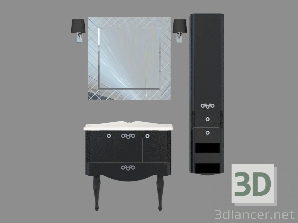 modèle 3D Mobilier de salle de bain Venice 90 - preview
