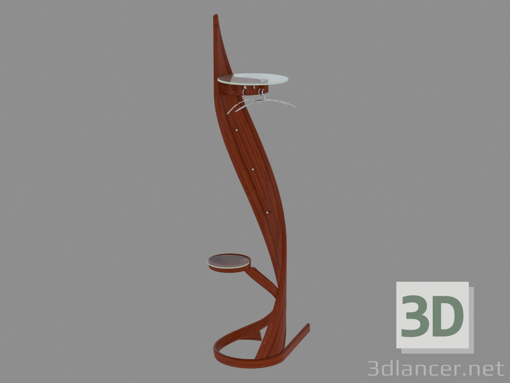modello 3D Appendiabiti con ripiano a chiave - anteprima