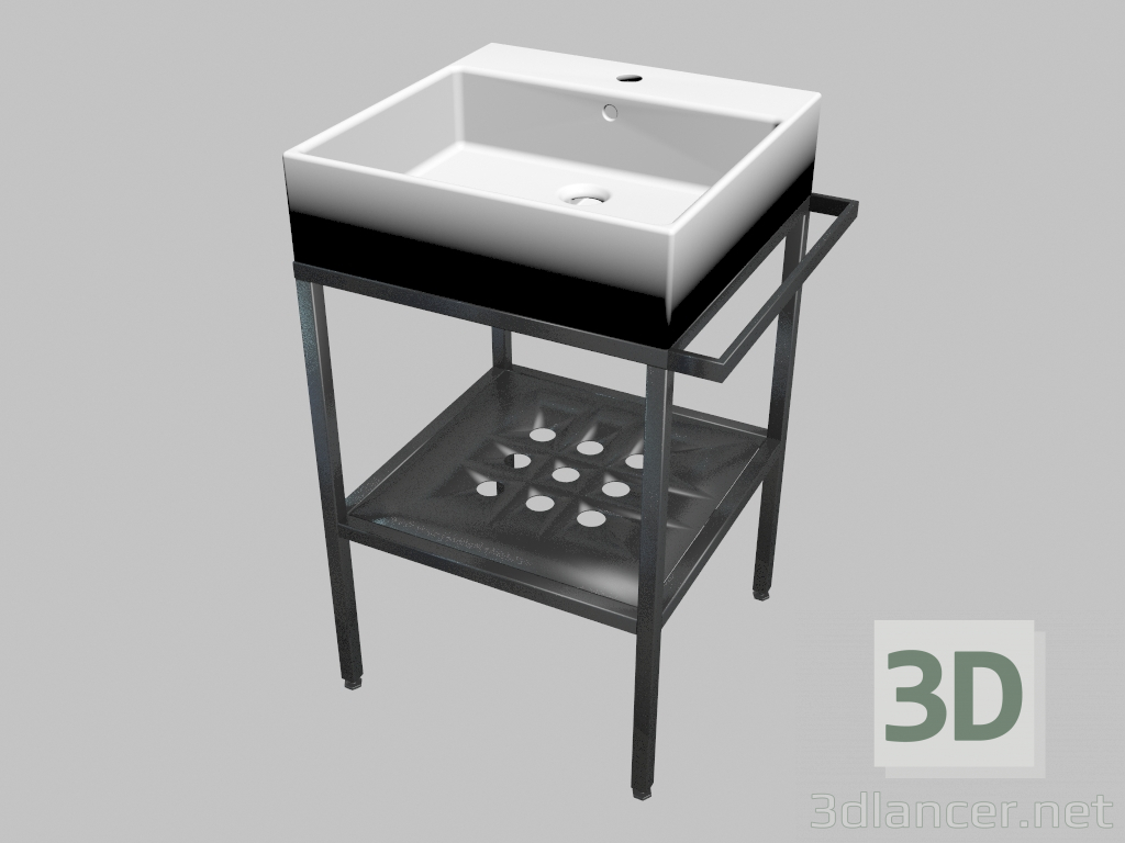 modèle 3D Évier monté sur le dessus de table avec console - 50x50 cm Termisto (CDTS6U5S) - preview