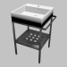modello 3D Lavello montato sul piano del tavolo con console - Termisto 50x50 cm (CDTS6U5S) - anteprima