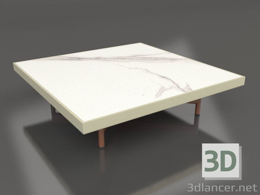 modello 3D Tavolino quadrato (Oro, DEKTON Aura) - anteprima