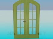 Double door with glass