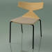 3D Modell Stapelbarer Stuhl 3710 (4 Metallbeine, mit Kissen, Natürliche Eiche, V39) - Vorschau