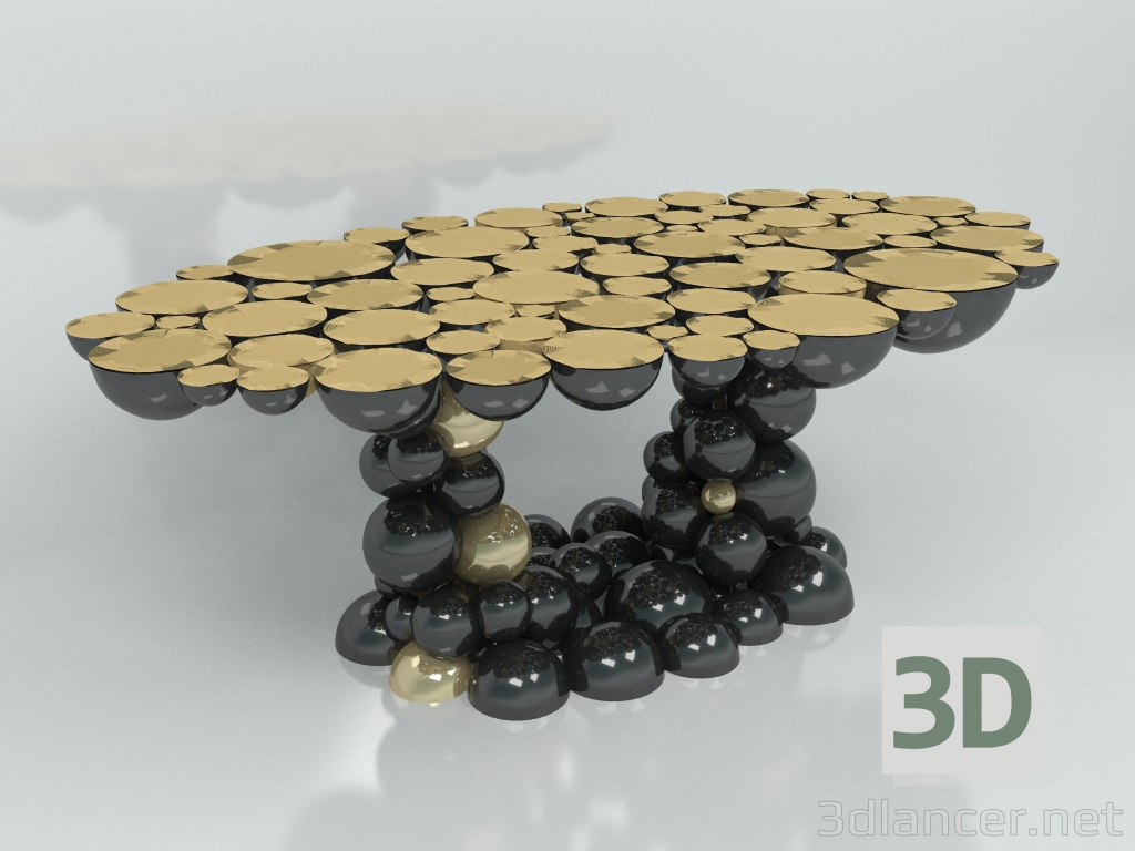 3D Modell Tisch Newton (schwarz-gold) - Vorschau