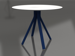 Table à manger ronde sur pied colonne Ø90 (Bleu nuit)