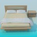 3 डी मॉडल डबल बेड और बेडसाइड टेबल - पूर्वावलोकन
