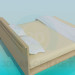 3d модель Двуспальная кровать и тумба – превью