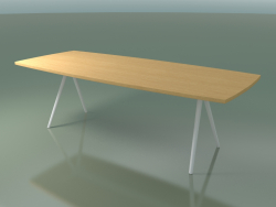 Table en forme de savon 5434 (H 74 - 100x240 cm, pieds 150 °, plaqué L22 chêne naturel, V12)